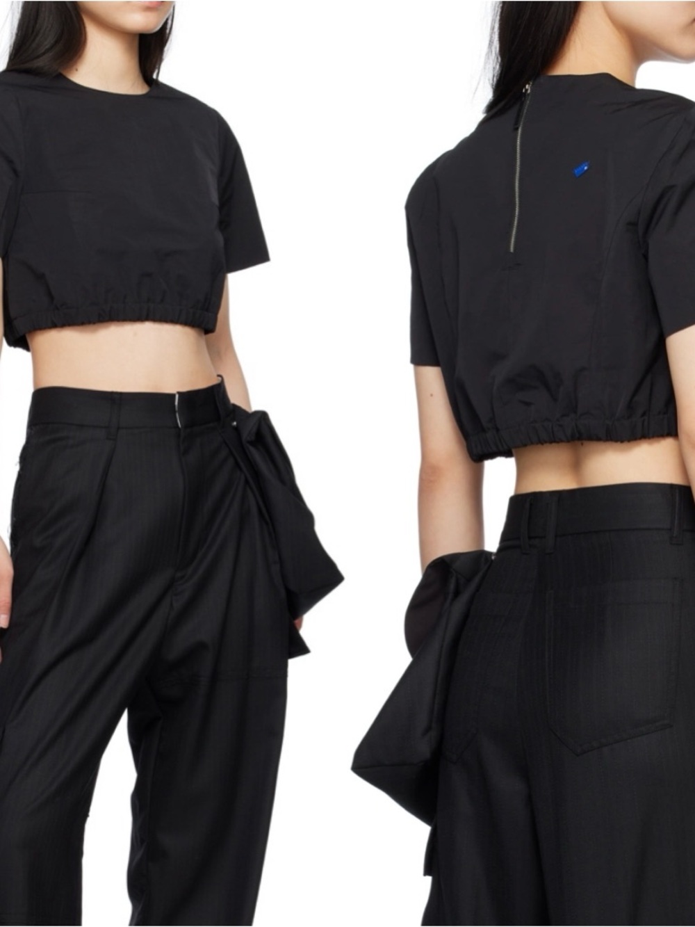 ADER error Black Flut T-Shirt Cropped Size 2
